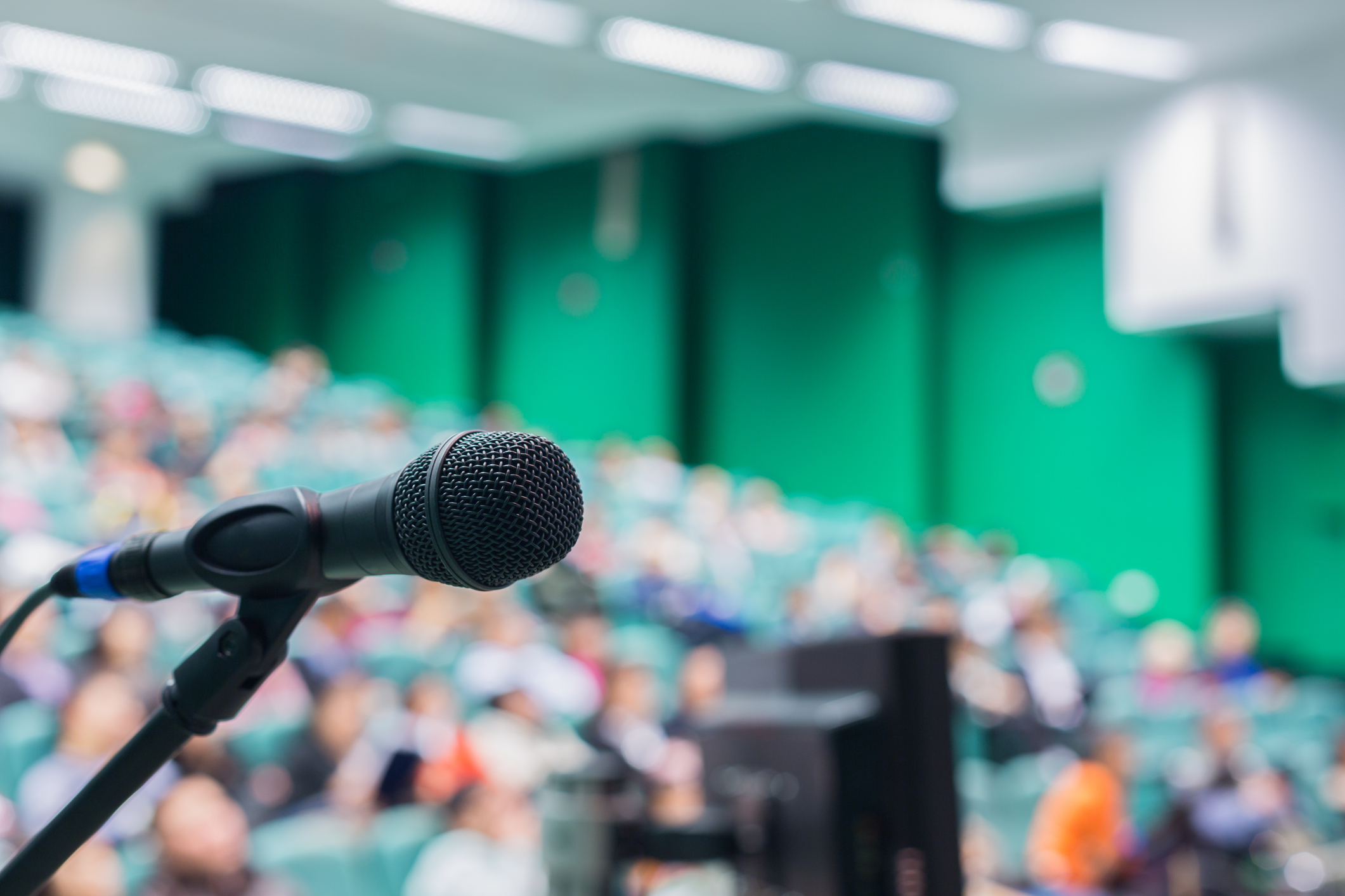 Microphone in front of people