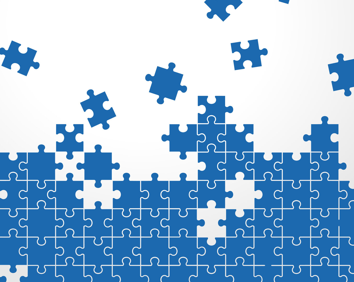 Jigsaw puzzle pieces fall into place.